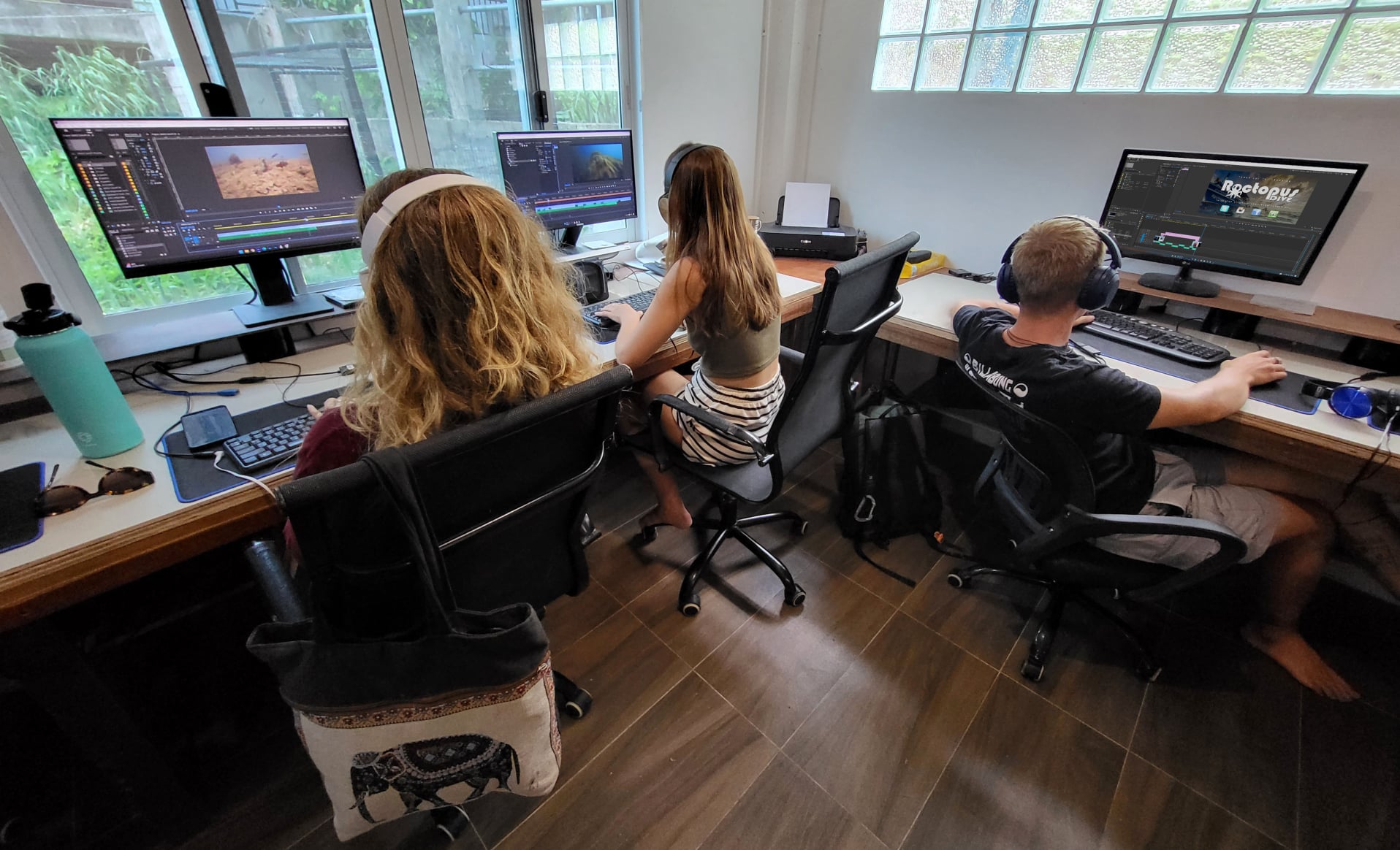 air conditioned video and photo editing studio